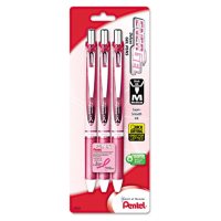Pentel - EnerGel RTX Roller Ball Retractable Gel Pen, Black Ink, Medium -  3 per Pack