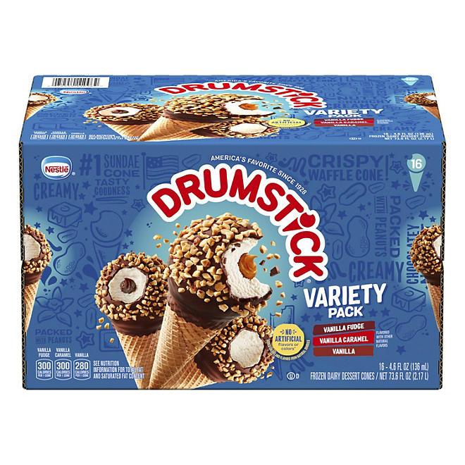 Nestle Drumstick Cone Variety Pack, Frozen 16 ct.
