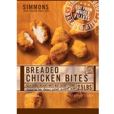 Simmons Breaded Chicken Bites - 2.5 lbs. - Sam's Club