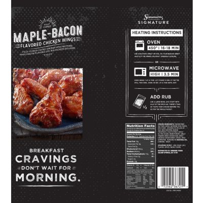 Simmons Signature Maple Bacon Chicken Wings 3 5 Lb Sam S Club