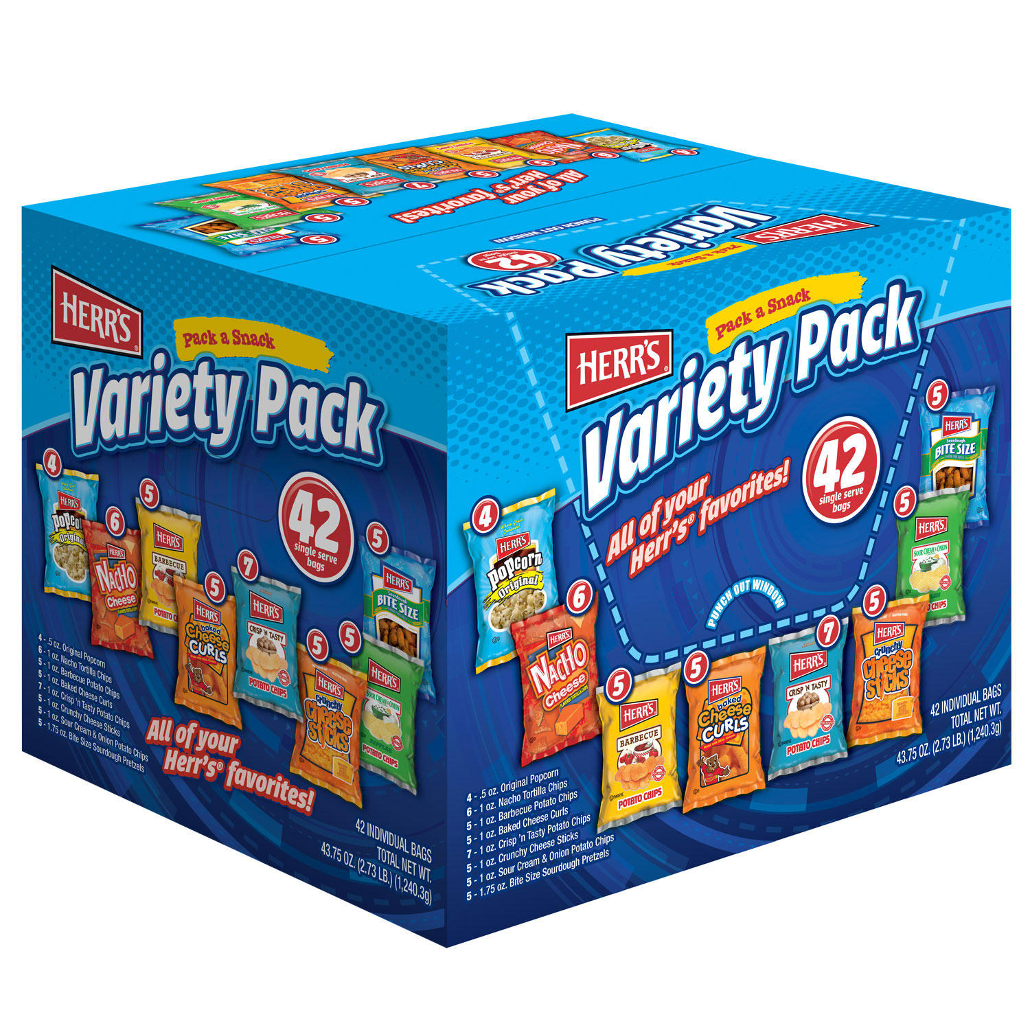 Herr's Variety Pack Snacks (42 pk.)