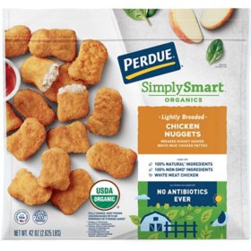 Perdue Simply Smart Organic Lightly Breaded Chicken Nuggets, Frozen, 2.625 lbs.