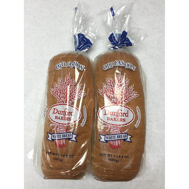 Dunford Bakers White Bread (1.5 lb. loaf, 2 pk.)