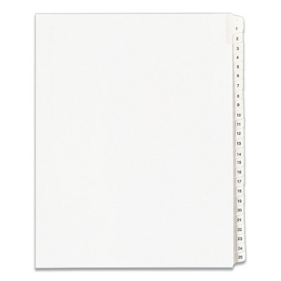 8.5 x 11 inches Pack of 25 Avery Individual Legal Exhibit Dividers Side Tab 4 Avery Style 11914 