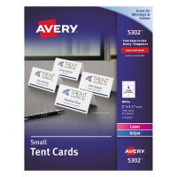 Avery Small Tent Card, White, 2 x 3 1/2, 4 Cards/Sheet, 160/Box