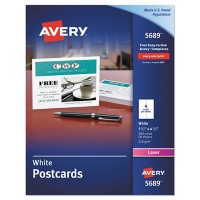 Avery Postcards for Laser Printers, 4 1/4 x 5 1/2, Uncoated White, 4/Sheet, 200/Box