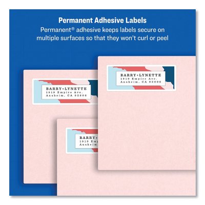 AVERY 8160Easy Peel Address Labels 1" X 2-5/8" White ~ Inkjet