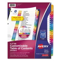Avery Customizable TOC Ready Index Multicolor Dividers, 26-Tab, Letter