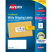 Avery 5163/8163 TrueBlock Shipping Labels, 2 x 4"- 1250 Labels 