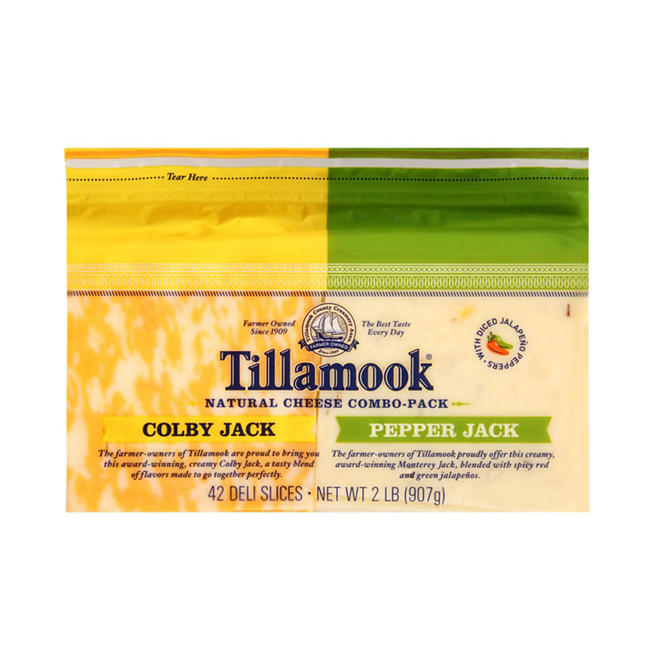 Tillamook Colby Jack/Pepper Jack Cheese Slices Variety Pack (32 oz.)