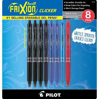 Pilot FriXion Clicker 10 BOLD Point With Black Erasable Gel Ink Pens /& Refills