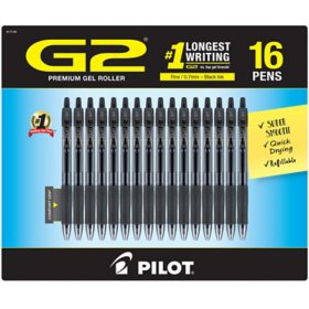Pilot G2 Retractable Gel Pens, Fine (0.7mm), 16 Pack, Select Color