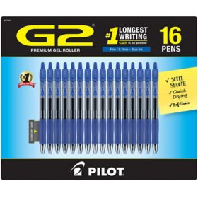 Pilot G2 Retractable Gel Pens, Fine 0.7mm, 16 Pack, Select Color
