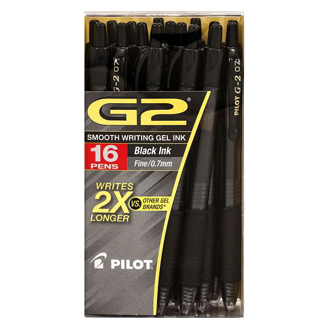 Pilot - G2 Gel Roller Ball, Retractable, Fine, Black - 14 Pens