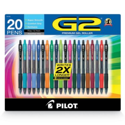 Pilot G2 Gel-Ink Pens, Ultra Fine Point, Assorted - 4 pack