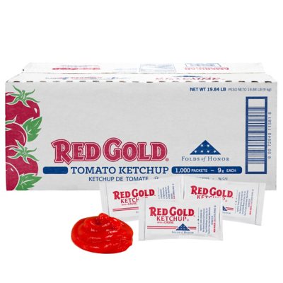 Red Gold 9 Gram Ketchup Packets - 1000/Case