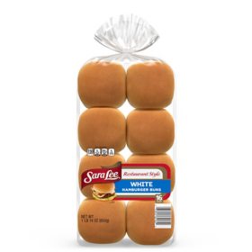 Sara Lee Restaurant Style White Hamburger Buns 28 oz., 16 ct.