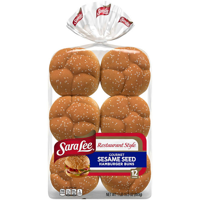 Sara Lee Restaurant Style Sesame Seed Hamburger Buns (31.5 oz., 12 ct.)