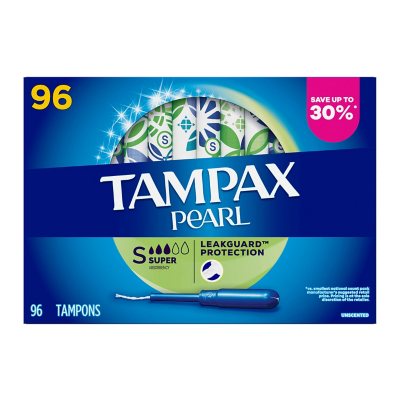 Tampax Pearl Tampons Ultra Absorbency with BPA-Free Plastic Applicator and  LeakGuard Braid, Unscented, 18 Count, Feminine Care