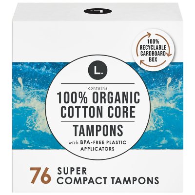 L. Organic Super Compact Tampons (76 ct.) - Sam's Club