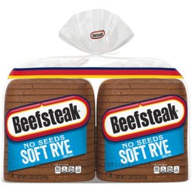 Beefsteak Soft Rye Bread, No Seeds 18 oz., 2 pk.