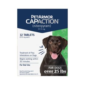 PetArmor CapAction Flea Tabs for Dogs, Choose Size