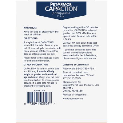 Capaction for outlet fleas