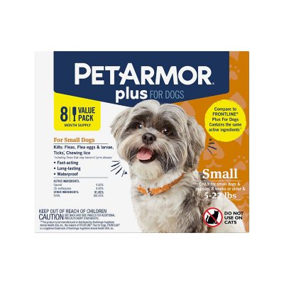 PetArmor Plus Flea and Tick Prevention for Dogs, 8-Month Supply (Small)