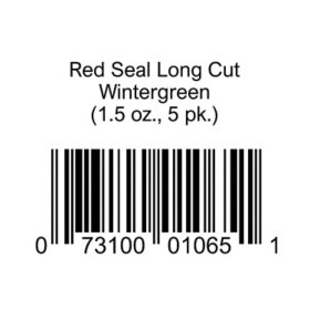 Red Seal Long Cut Wintergreen 1.5 oz., 5 pk.