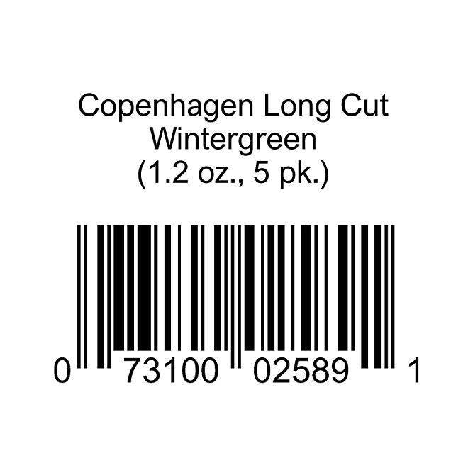 Copenhagen Long Cut Wintergreen 1.2 oz., 5 pk.