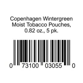 Copenhagen Wintergreen Moist Tobacco Pouches, 0.82 oz., 5 pk.