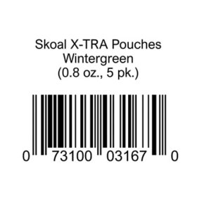 Skoal X-TRA Pouches Wintergreen 0.8 oz., 5 pk. 