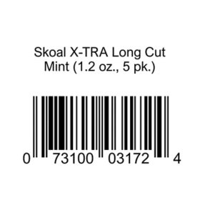 Skoal X-tra Long Cut, Mint (5-can roll)