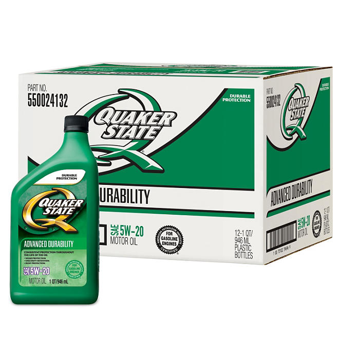 Quaker State 5W-20 Motor Oil (12-pack/1 quart bottles)