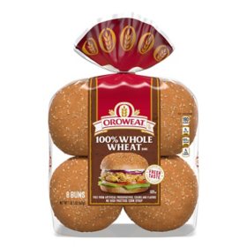 Oroweat 100% Hamburger Wheat Bun 8 ct.