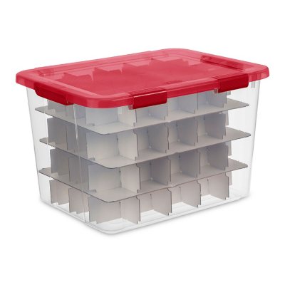 istmas ornament storage box plastic hard 96