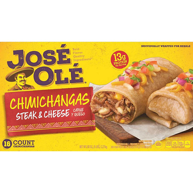 Jose Ole Steak & Cheese Chimichangas, Frozen (16 ct.)