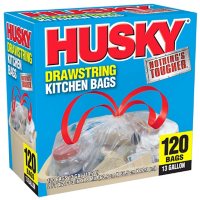 Husky Clear Kitchen Drawstring Bags (13 gal., 120 ct.)