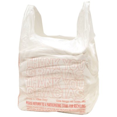 Thank You Bags - White Plastic T-Shirt Bag, 1000/Case