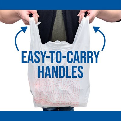 Choice 1/6 Size Clear Reusable Extra Heavy Plastic T-Shirt Bag