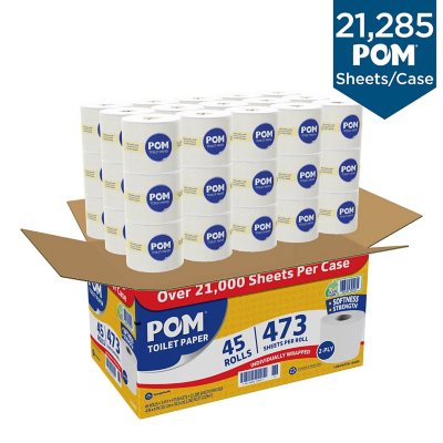 POM Bath Tissue, Septic Safe, 2-Ply, White (473 sheets/roll, 45 rolls) -  Sam's Club