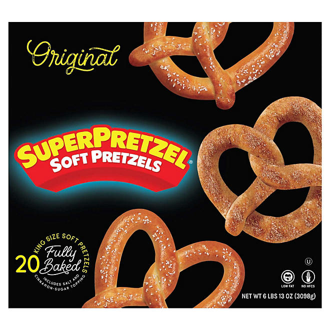 SuperPretzel Soft Pretzels, King Size, Frozen  (20 ct.)