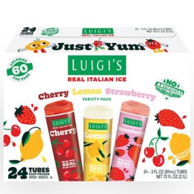 Luigi's Squeeze Up Italian Ice Variety Pack, 3 fl. oz., 24 ct.