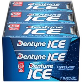 Dentyne Ice Peppermint Sugar Free Gum,16 pcs., 9 pk.