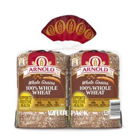 Arnold Whole Grains 100% Whole Wheat Bread 24 oz., 2 pk.