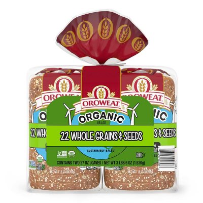 Oroweat Organic Non-GMO 22 Grains & Seeds Bread 27 oz., 2 pk. - Sam's Club