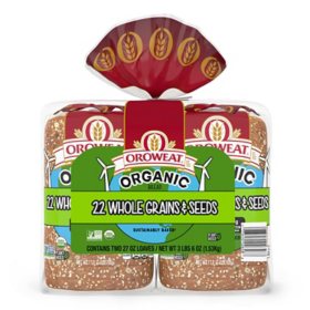 Oroweat Organic Non-GMO 22 Grains & Seeds Bread 27 oz., 2 pk.