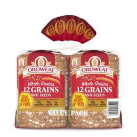 Oroweat Whole Grains 12 Grain Bread 24 oz., 2 pk.