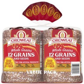 Oroweat Whole Grains 12 Grain Bread 24 oz., 2 pk.