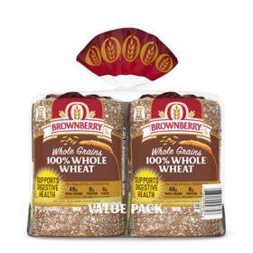 Brownberry Whole Grains 100% Whole Wheat Bread 24 oz., 2 pk.